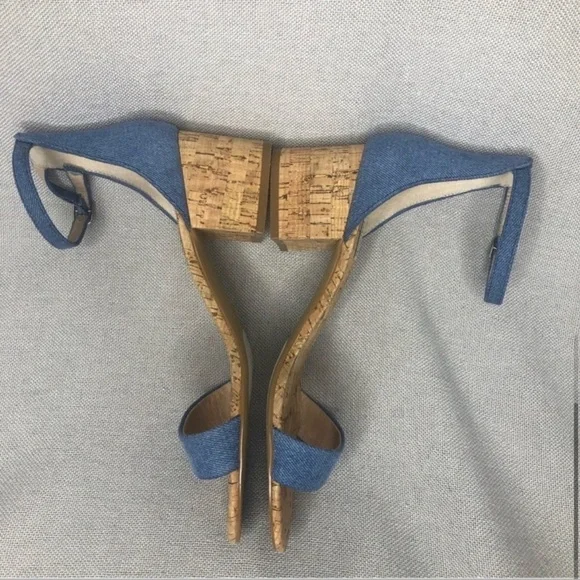 Steve Madden Irenee C Denim Cork Ankle Strap Sandals size 8.5 - Picture 5 of 8